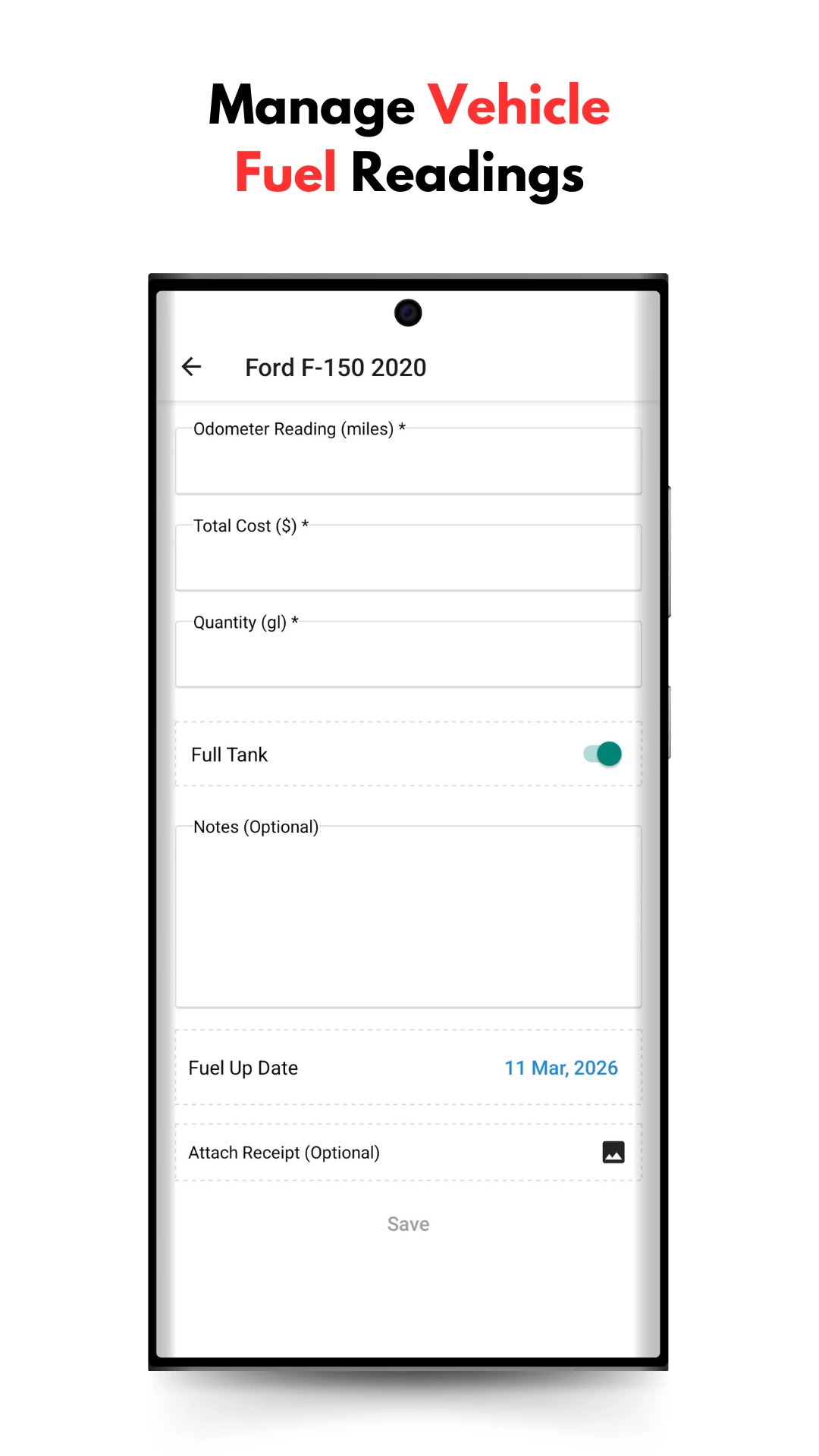 Fuel expense tracker app